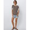 imageAUTOMET Womens Short Sleeve Shirts Summer Tops Spring Trendy Fashion Tees Casual Dressy Crewneck Clothes Basic Outfits 2025Coffeegrey