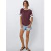 imageAUTOMET Womens Short Sleeve Shirts Summer Tops Spring Trendy Fashion Tees Casual Dressy Crewneck Clothes Basic Outfits 2025Winered