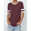 imageAUTOMET Womens Short Sleeve Shirts Summer Tops Spring Trendy Fashion Tees Casual Dressy Crewneck Clothes Basic Outfits 2025Winered