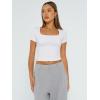 imageAUTOMET Womens Short Sleeve T Shirts Double Lined Square Neck Going Out Crop Tops Summer Cute Clothes Basics TeesWhite