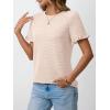 imageAUTOMET Womens Shorts Sleeve T Shirts Summer Casual Ruffle Tops 2025 Crew Neck Trendy Fashion Dressy BlousesApricot