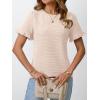 imageAUTOMET Womens Shorts Sleeve T Shirts Summer Casual Ruffle Tops 2025 Crew Neck Trendy Fashion Dressy BlousesApricot