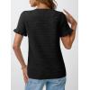 imageAUTOMET Womens Shorts Sleeve T Shirts Summer Casual Ruffle Tops 2025 Crew Neck Trendy Fashion Dressy BlousesBlack