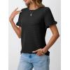 imageAUTOMET Womens Shorts Sleeve T Shirts Summer Casual Ruffle Tops 2025 Crew Neck Trendy Fashion Dressy BlousesBlack