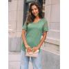 imageAUTOMET Womens Summer Short Sleeve T Shirt 2025 V Neck Tops Spring Vacation Lace Blouses Dressy Casual Fashion ClothesGreen