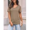 imageAUTOMET Womens Summer Short Sleeve T Shirt 2025 V Neck Tops Spring Vacation Lace Blouses Dressy Casual Fashion ClothesKhaki