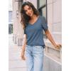 imageAUTOMET Womens Summer Short Sleeve T Shirt 2025 V Neck Tops Spring Vacation Lace Blouses Dressy Casual Fashion ClothesNavy