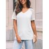 imageAUTOMET Womens Summer Short Sleeve T Shirt 2025 V Neck Tops Spring Vacation Lace Blouses Dressy Casual Fashion ClothesWhite