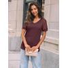 imageAUTOMET Womens Summer Short Sleeve T Shirt 2025 V Neck Tops Spring Vacation Lace Blouses Dressy Casual Fashion ClothesWine Red
