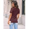 imageAUTOMET Womens Summer Short Sleeve T Shirt 2025 V Neck Tops Spring Vacation Lace Blouses Dressy Casual Fashion ClothesWine Red