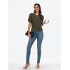 imageAUTOMET Womens Summer Tops Short Sleeve Shirts Business Casual Outfits Puff Dressy Blouses Spring Clothes 2025Armygreen
