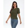 imageAUTOMET Womens Summer Tops Short Sleeve Shirts Business Casual Outfits Puff Dressy Blouses Spring Clothes 2025Armygreen
