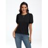imageAUTOMET Womens Summer Tops Short Sleeve Shirts Business Casual Outfits Puff Dressy Blouses Spring Clothes 2025Black
