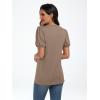 imageAUTOMET Womens Summer Tops Short Sleeve Shirts Business Casual Outfits Puff Dressy Blouses Spring Clothes 2025Khaki