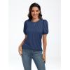 imageAUTOMET Womens Summer Tops Short Sleeve Shirts Business Casual Outfits Puff Dressy Blouses Spring Clothes 2025Navy
