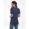 imageAUTOMET Womens Summer Tops Short Sleeve Shirts Business Casual Outfits Puff Dressy Blouses Spring Clothes 2025Navy