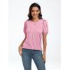 imageAUTOMET Womens Summer Tops Short Sleeve Shirts Business Casual Outfits Puff Dressy Blouses Spring Clothes 2025Pink