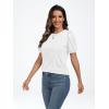 imageAUTOMET Womens Summer Tops Short Sleeve Shirts Business Casual Outfits Puff Dressy Blouses Spring Clothes 2025White