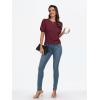 imageAUTOMET Womens Summer Tops Short Sleeve Shirts Business Casual Outfits Puff Dressy Blouses Spring Clothes 2025Winered