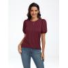 imageAUTOMET Womens Summer Tops Short Sleeve Shirts Business Casual Outfits Puff Dressy Blouses Spring Clothes 2025Winered