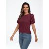 imageAUTOMET Womens Summer Tops Short Sleeve Shirts Business Casual Outfits Puff Dressy Blouses Spring Clothes 2025Winered