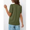 imageAUTOMET Womens Tops Short Sleeve TShirts Blouses Dressy Casual Business Puff Pleated Summer Fashion 2025 Basic Comfy ClothesArmygreen