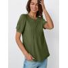 imageAUTOMET Womens Tops Short Sleeve TShirts Blouses Dressy Casual Business Puff Pleated Summer Fashion 2025 Basic Comfy ClothesArmygreen