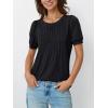 imageAUTOMET Womens Tops Short Sleeve TShirts Blouses Dressy Casual Business Puff Pleated Summer Fashion 2025 Basic Comfy ClothesBlack
