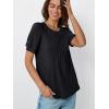imageAUTOMET Womens Tops Short Sleeve TShirts Blouses Dressy Casual Business Puff Pleated Summer Fashion 2025 Basic Comfy ClothesBlack