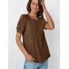 imageAUTOMET Womens Tops Short Sleeve TShirts Blouses Dressy Casual Business Puff Pleated Summer Fashion 2025 Basic Comfy ClothesBrown