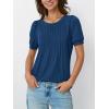 imageAUTOMET Womens Tops Short Sleeve TShirts Blouses Dressy Casual Business Puff Pleated Summer Fashion 2025 Basic Comfy ClothesDarkblue