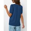 imageAUTOMET Womens Tops Short Sleeve TShirts Blouses Dressy Casual Business Puff Pleated Summer Fashion 2025 Basic Comfy ClothesDarkblue