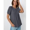 imageAUTOMET Womens Tops Short Sleeve TShirts Blouses Dressy Casual Business Puff Pleated Summer Fashion 2025 Basic Comfy ClothesDarkgrey