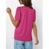 imageAUTOMET Womens Tops Short Sleeve TShirts Blouses Dressy Casual Business Puff Pleated Summer Fashion 2025 Basic Comfy ClothesHotpink