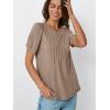 imageAUTOMET Womens Tops Short Sleeve TShirts Blouses Dressy Casual Business Puff Pleated Summer Fashion 2025 Basic Comfy ClothesKhaki