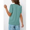imageAUTOMET Womens Tops Short Sleeve TShirts Blouses Dressy Casual Business Puff Pleated Summer Fashion 2025 Basic Comfy ClothesSagegreen