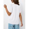 imageAUTOMET Womens Tops Short Sleeve TShirts Blouses Dressy Casual Business Puff Pleated Summer Fashion 2025 Basic Comfy ClothesWhite