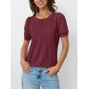 imageAUTOMET Womens Tops Short Sleeve TShirts Blouses Dressy Casual Business Puff Pleated Summer Fashion 2025 Basic Comfy ClothesWinered