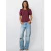 imageAUTOMET Womens Tops Short Sleeve TShirts Blouses Dressy Casual Business Puff Pleated Summer Fashion 2025 Basic Comfy ClothesWinered