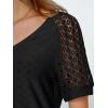 imageAUTOMET Womens V Neck T Shirts Short Sleeve Dressy Causal Tops Eyelet Embroidery Summer 2025 Fashion Trendy ClothesBlack
