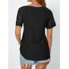 imageAUTOMET Womens V Neck T Shirts Short Sleeve Dressy Causal Tops Eyelet Embroidery Summer 2025 Fashion Trendy ClothesBlack