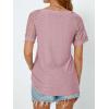 imageAUTOMET Womens V Neck T Shirts Short Sleeve Dressy Causal Tops Eyelet Embroidery Summer 2025 Fashion Trendy ClothesDark Pink