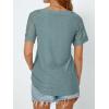 imageAUTOMET Womens V Neck T Shirts Short Sleeve Dressy Causal Tops Eyelet Embroidery Summer 2025 Fashion Trendy ClothesGreen