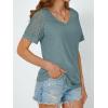 imageAUTOMET Womens V Neck T Shirts Short Sleeve Dressy Causal Tops Eyelet Embroidery Summer 2025 Fashion Trendy ClothesGreen