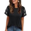 imageAUTOMET Women Short Sleeve Summer Top 2025 Lace Dressy Casual Business Cute T Shirts Blouse Basic TeeBlack