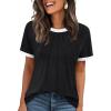 imageAUTOMET Womens Shirts Short Sleeve Tops Business Casual Tee Spring Summer Clothes Trendy Fashion Dressy Blouses Outfits 2025Black