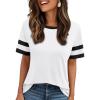 imageAUTOMET Womens Short Sleeve Shirts Summer Tops Spring Trendy Fashion Tees Casual Dressy Crewneck Clothes Basic Outfits 2025White