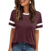imageAUTOMET Womens Short Sleeve Shirts Summer Tops Spring Trendy Fashion Tees Casual Dressy Crewneck Clothes Basic Outfits 2025Winered