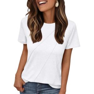 imageAUTOMET Womens Summer Tops Workout Shirts Beach Vacation Outfits Business Tshirts Dressy Fashion Spring Clothes 2025White