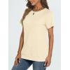 imageAUTOMET T Shirts Short Sleeve Crewneck Tees for Women Trendy Lightweight Soft Casual Summer Tops Clothes 2025Apricot